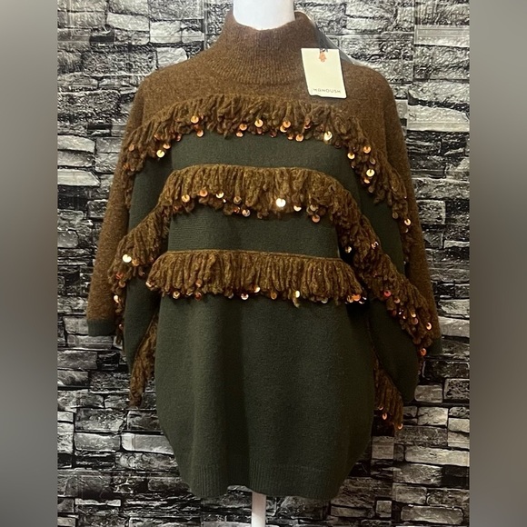 NWT Manoush oversized wool  sweater with sequins - Picture 1 of 10